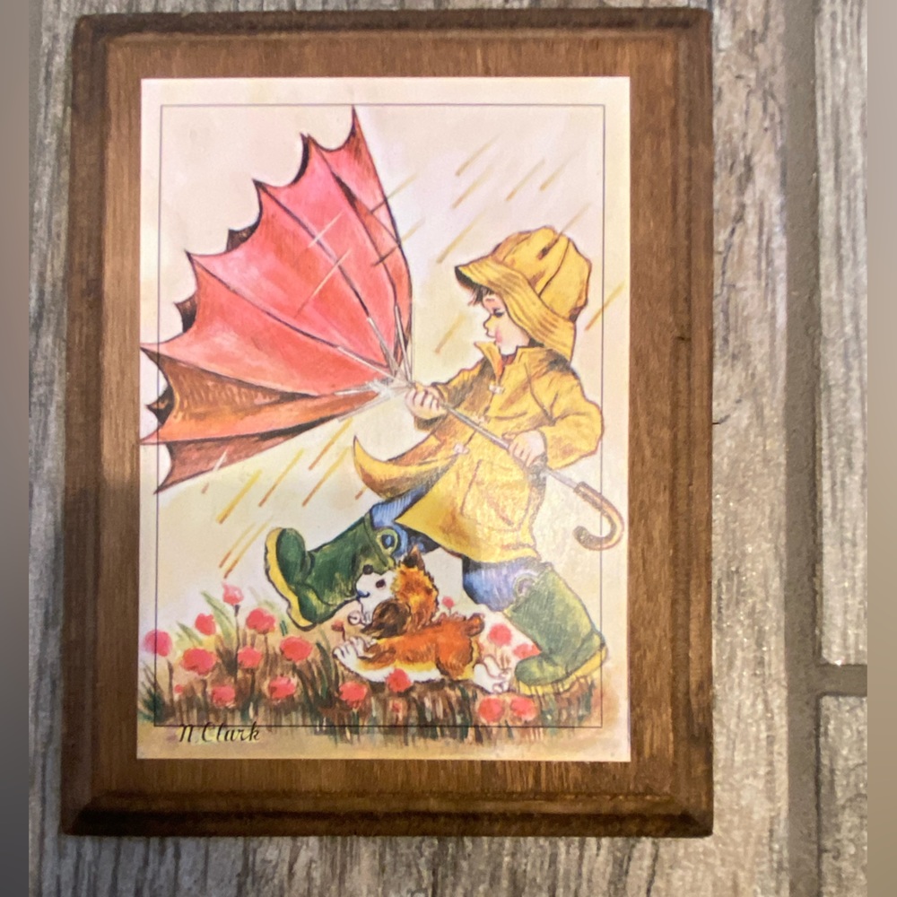 Vintage wooden wall plaque